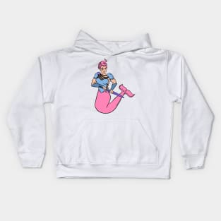 Warrior Bubblegum mermaid Kids Hoodie